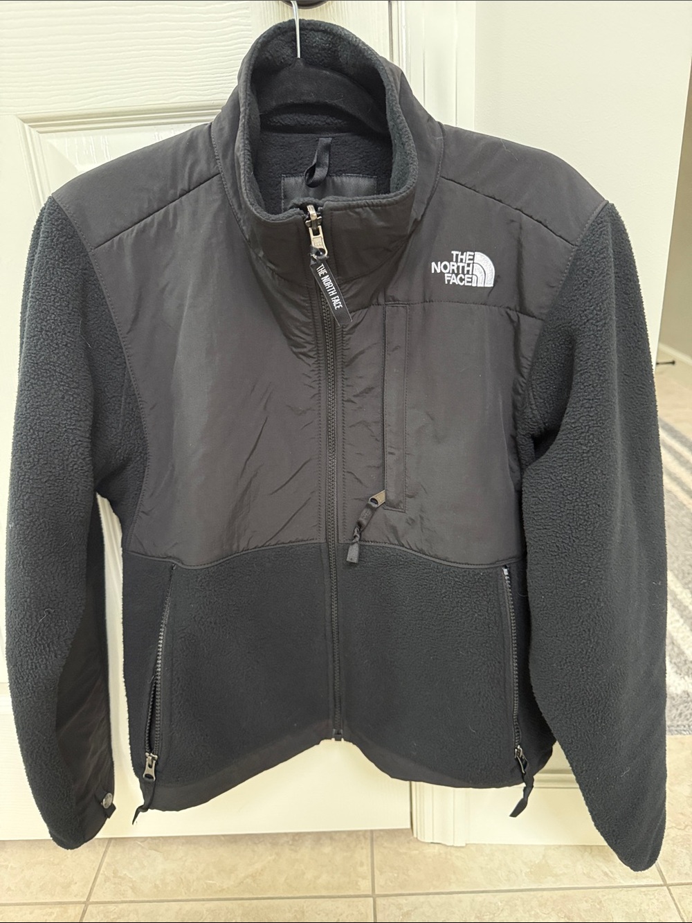 The North Face Black Lightweight Fleece Jacket with Nylon Chest